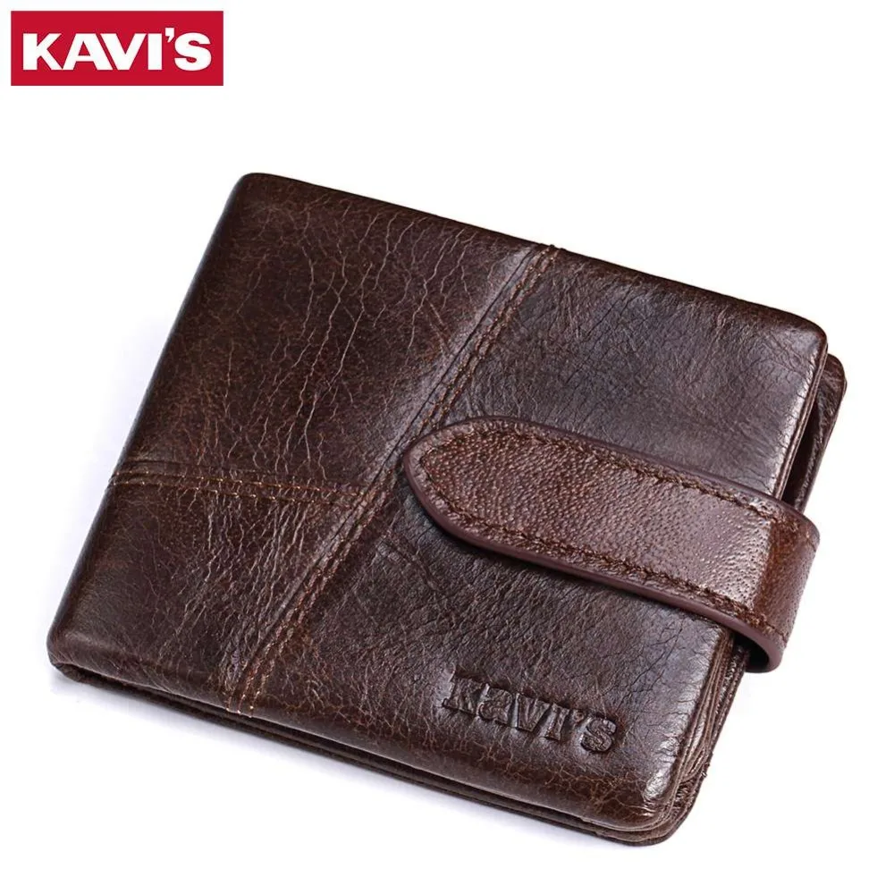 En Ligne KAVIS portefeuille en cuir véritable pour hommes portefeuille de luxe pour hommes avec fermeture à glissière porte monnaie poche pour hommes petit Portomonee Vallet