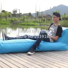 Только Чехол, без наполнителя-Aqua blue Bean сумка стул Дешевое Складное Кресло-мешок, уличная диванная подушка в сложенном виде