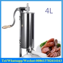 4L из нержавеющей стали ручной колбасный шприц наполнитель бытовой вертикальный колбасный шприц
