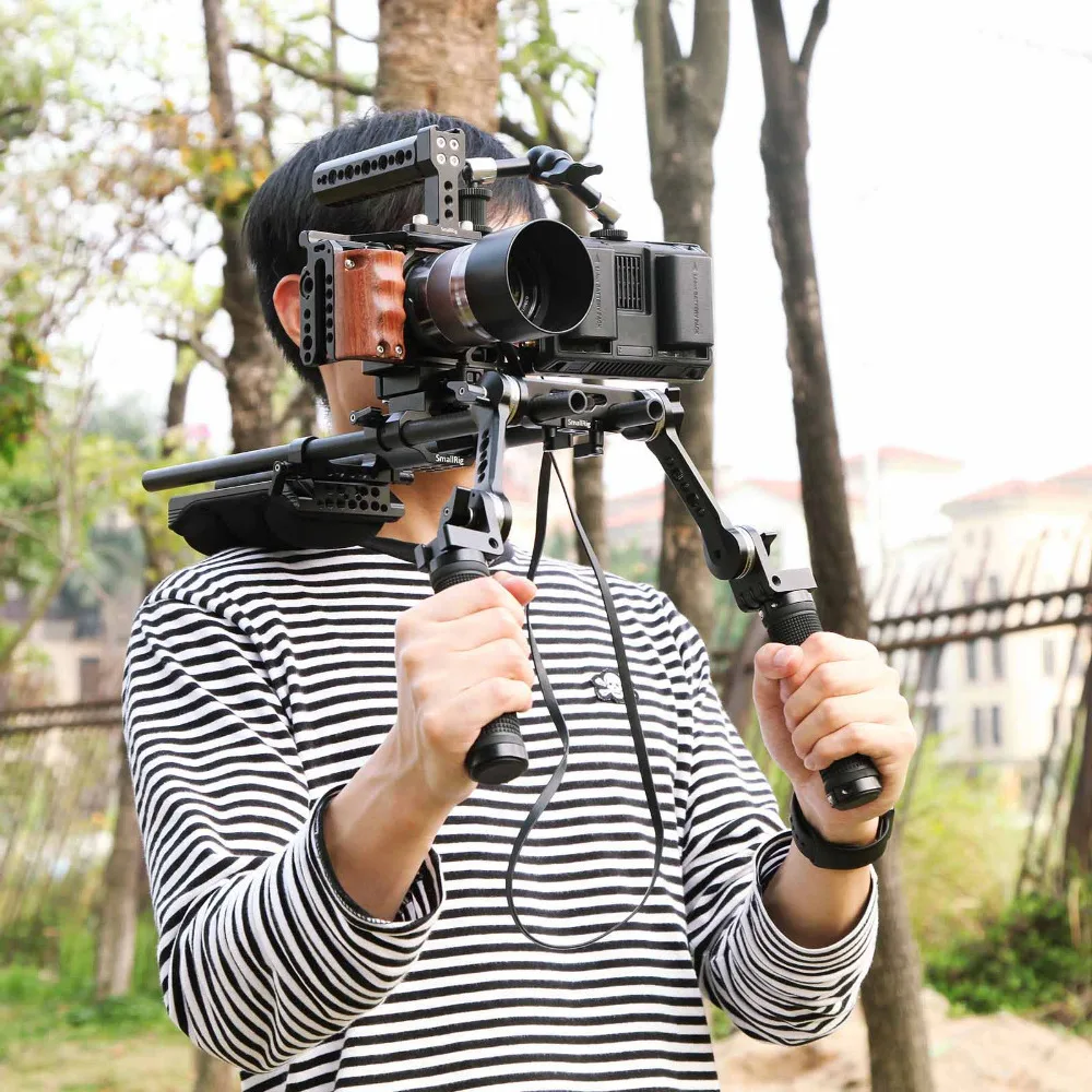 SmallRig 6500 Camera Cage Kit for Sony A6500 Camera With Wooden Handle Grip Form fitting A6500 cage Stabilizer 2097