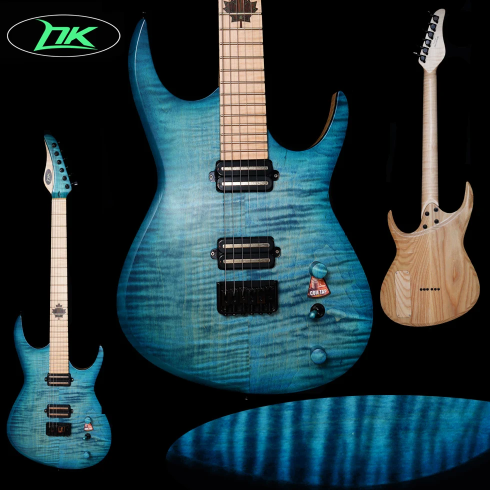 NK Luminous Material ST Style Electric Guitar Flame Maple Top ASH Body