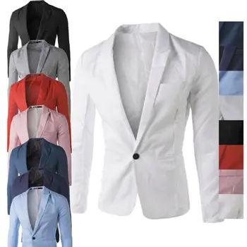

Fashion Men's One Button Blazer Coat Men's Casual Suit Blazer Jackets Lightweight Sports Coats One Button