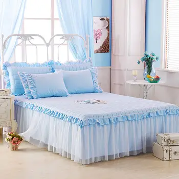 

1pcs luxury cotton lace bed skirt princess bed cover sheets pillowcases in a variety of styles