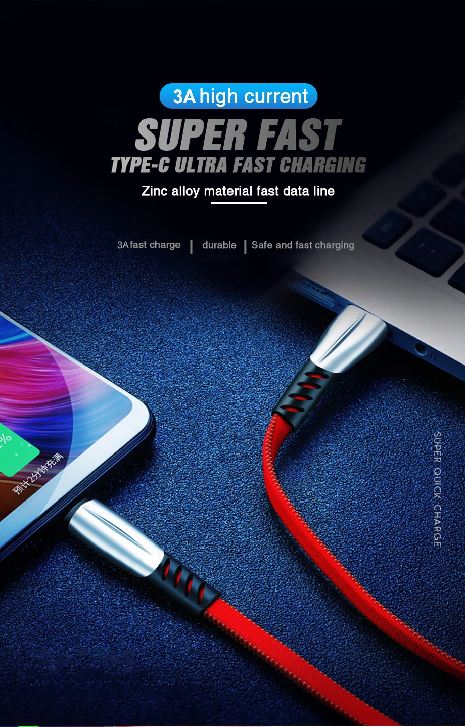 3.0A mi cro usb type c кабель для samsung Galaxy S10 S9 S8 Plus Xiaomi mi 9 кабель для быстрой зарядки для Red mi Note 7 type c кабель для передачи данных