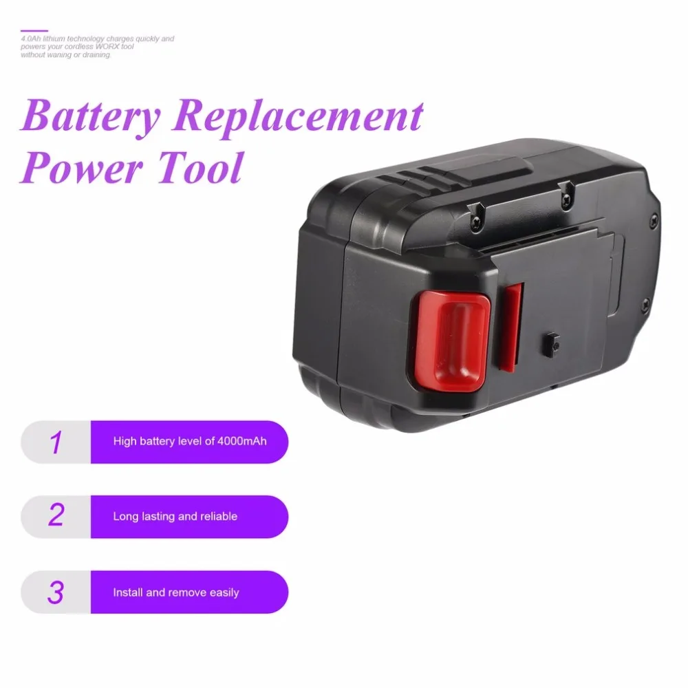 

Black Portable 40V 2AH 2000mah Battery Replacement Power Electronic Tool Easy to Install & Remove for Black & Decker
