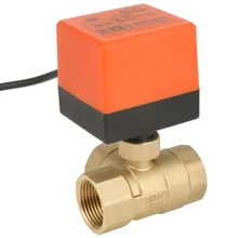 Соленоид клапан AC 220 V латунь Электрический моторизованный шаровой клапан 2 Way 3 провода для пальцев, искусственные бриллианты, Т-образный 1,6 pa нить DN25 G" 3-ходовой шаровой клапан