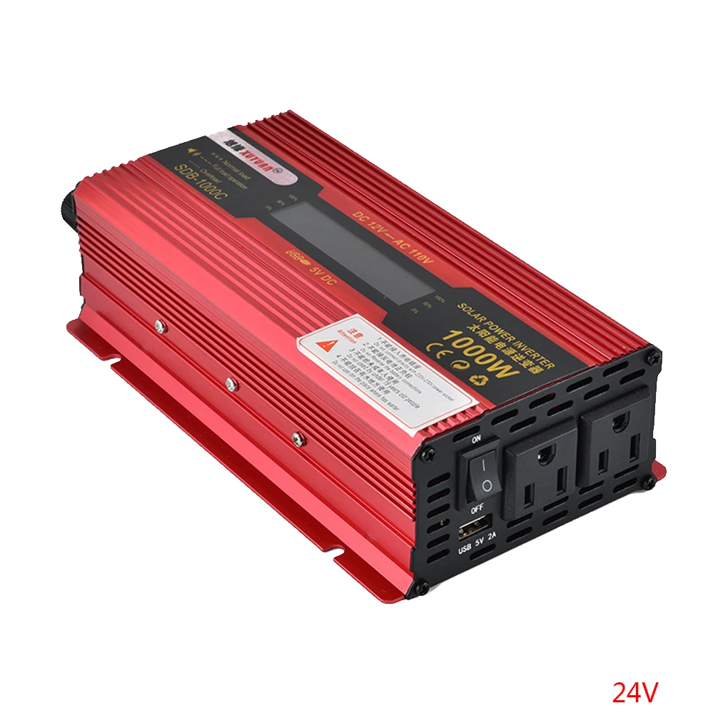 

Xuyuan 1000W DC 24V/12V To 110V AC Solar Power Inverter Modified Sine Wave USB Converter US Plug