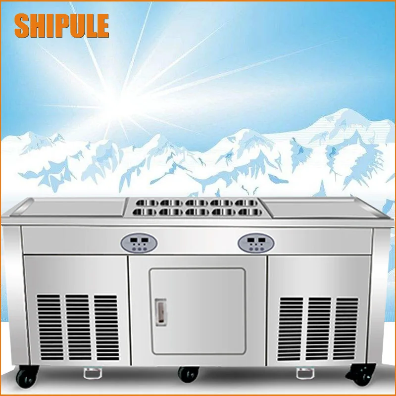 double pan fry ice cream machine China frying ice pan machine thailand fried ice cream roll machine double pan fry ice cream machine China frying ice pan machine thailand fried ice cream roll machine