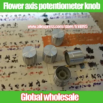 

8pcs Aluminum alloy knob cap B for Flower axis potentiometer / Silver 17MM*17MM