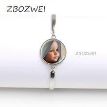 

ZBOZWEI Personalized Custom Golden Bracelet Photo Of Your Baby Mum Of The Child Grandpa Parent Well-Beloved For The Family Gift