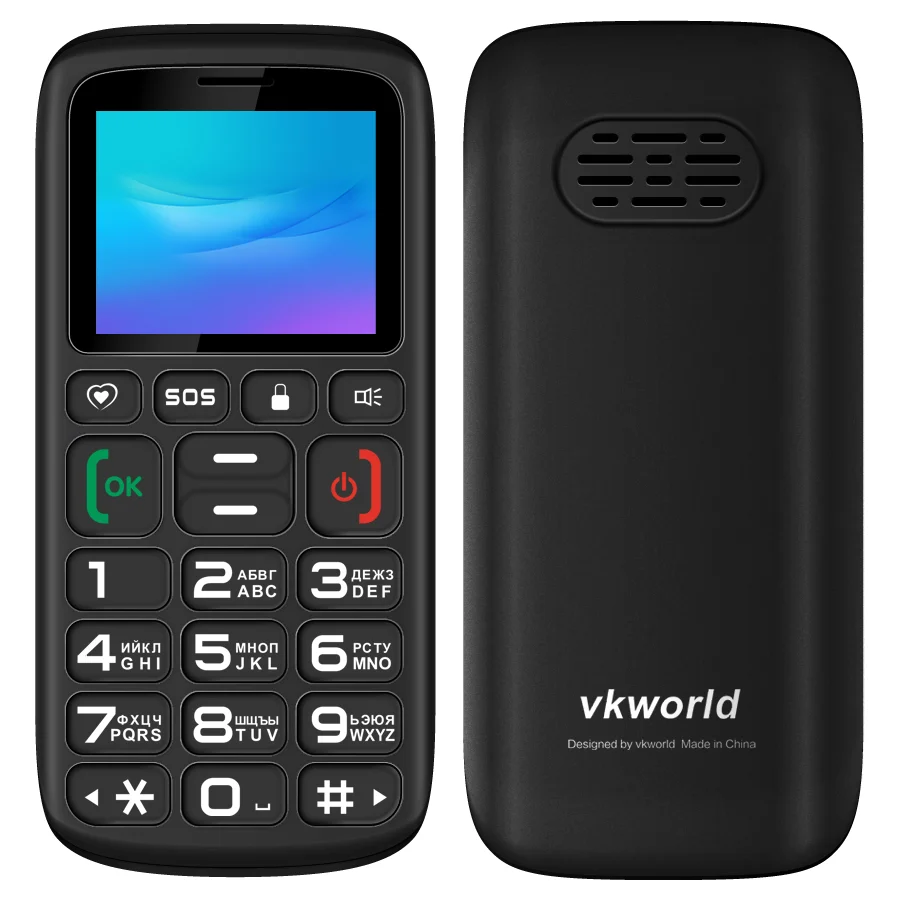 VKworld Z3 Elder Phone 1 77 дюйма 1000 мАч аккумулятор фонарик SOS FM русская английская