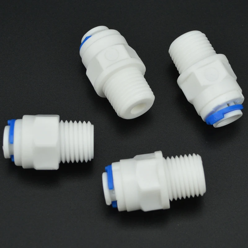 4pcs Water Purifier Fitting 1/4 inch Outside the Wire to 1/4 inch Quick