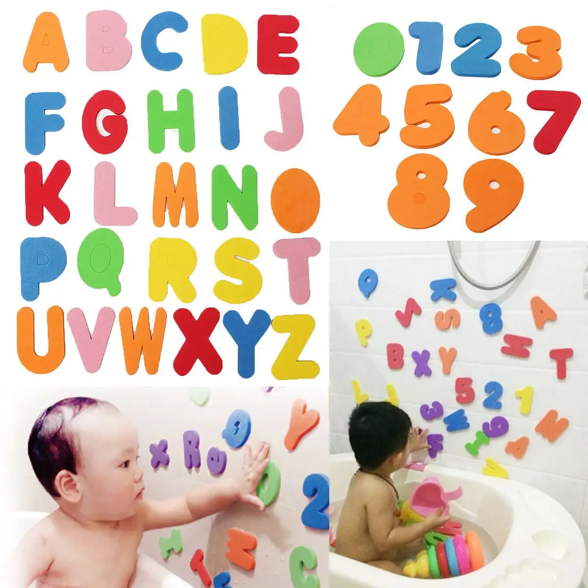 36PCS Alphanumeric Letters/33pcs Russian alphabet Bath Puzzle Soft EVA Numbers Kids Baby Toy Early Educational Toy Tool Bath Toy