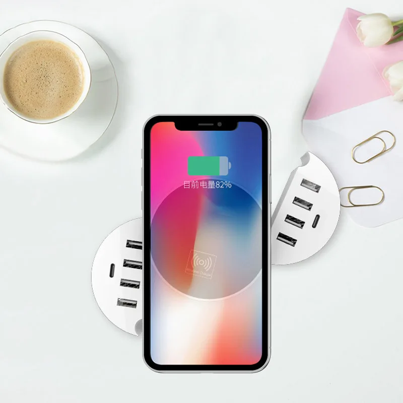 

Multi-function 8 usb 2 Type-C usb charging qi fast Wireless charger for smartphone iphone x samsung wireless charging charger