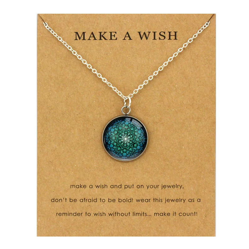 

Mandala Mandela Pendants Necklaces Yoga OM Symbol 18mm Glass Cabochon Charm Women Men Girl Unisex Fashion Jewelry Christmas Gift
