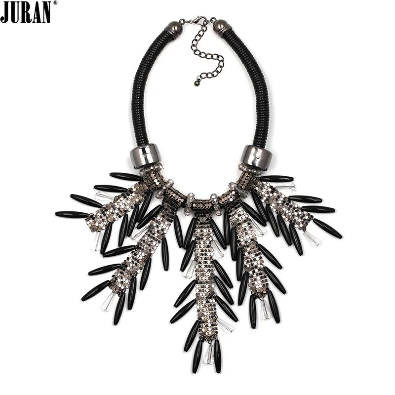 3 cores da moda folhas choker colares pingente exclusivo colar chunky declaração cadeia corda juran moda jóias