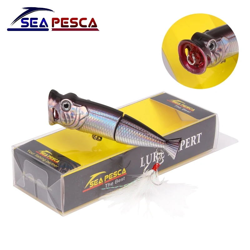 

SEAPESCA High Quality Fishing Lure crank 80mm 11g Popper Floating Topwater Wobblers Crankbait 7 colors peche Hard bait ZB3