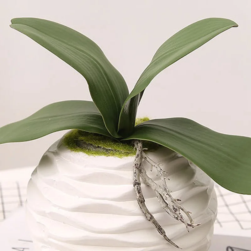

Artificial Phalaenopsis Butterfly Plant Simulation Leaves Home Decor Accessory.