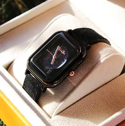 

Luxury brand woman watch sapphire diamond dial business casual leather belt fashion waterproof quartz watch relogio masculino