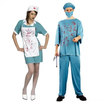 

New Adult halloween party Cosplay horror clothes bloody scary girl nurse costume dress and doctor clothes