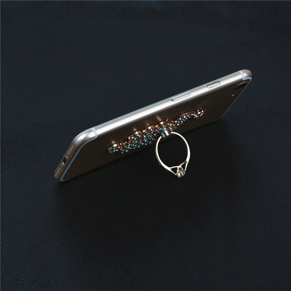 Universal Finger Ring Stand Bracket Buckle Rhinestone Peacock Mobile Phone Holder for iPhone 7 Samsung Galaxy S7 edge Support