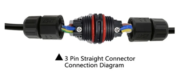 Прямой разъем 1 Тип 2/3/4 Pin 20A IP67 Водонепроницаемый винтовой фиксатор Электрический