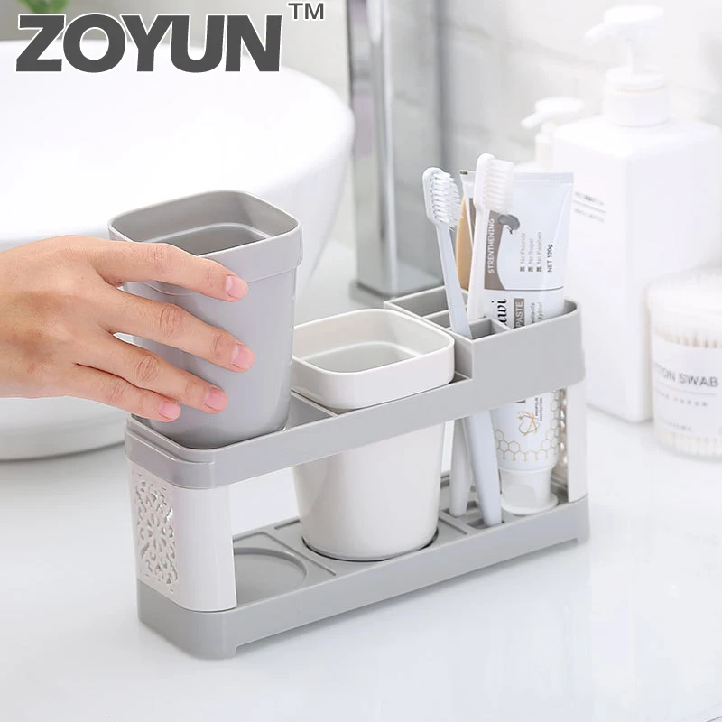 

Washing cup toothbrush holder set family couple home toothpaste holder mouth cup holder razor teeth holder bathroom storage box
