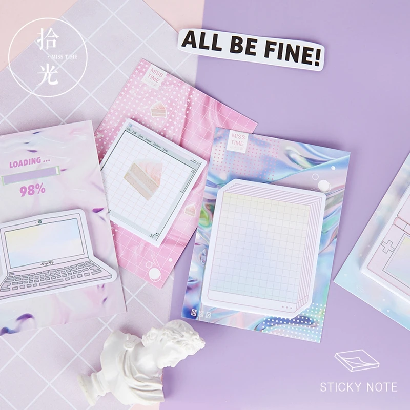 

Kawaii ins Style Memo pad Girls Pink Daily Sticky Notes Computer Scratchpad Portable Notepad Cute Stationery
