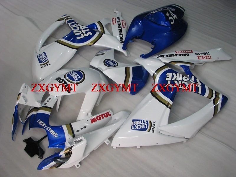 

Abs Fairing for GSXR 750 2006 - 2007 K6 Motorcycle Fairing GSXR750 2006 Blue White Lucky Strike Fairings GSXR 750 07