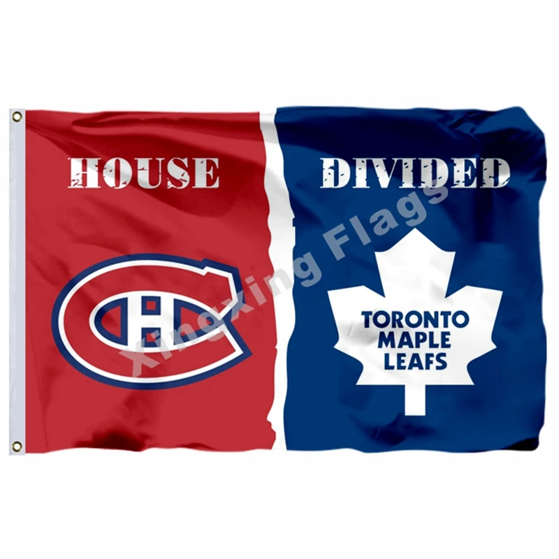 Монреаль Канадиенс Toronto Maple Leafs дом разделенный флаг 3ft x 5ft полиэстер НХЛ Банне