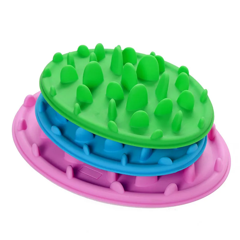 

Sillicone Dog Cat Slow Eating Feeder Anti Choke Pets Bowl Feed Dish Puppy Silicone dog bowl for food Prevent Obesity