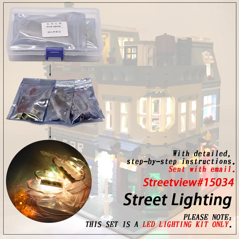 

Led Light Set (only light included ) For legoings MOC Car Shop Apartment Compatible 15034 Streetview Creator Building Blocks