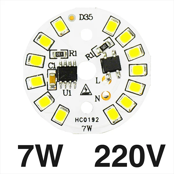 5 шт. светодиодный чип SMD2835 AC 220 В 15 Вт 12 Вт 9 Вт 7 Вт 5 Вт 3 Вт умный IC промышленный светодиодный светильник DIY светодиодный прожектор наружный прожектор - Испускаемый цвет: 7W 220V