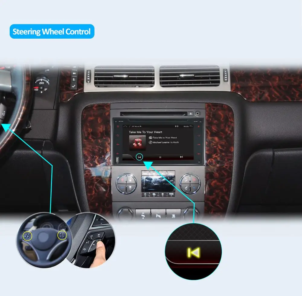 Flash Deal 1024*600 Octa Core Android 9 Car DVD Player For GMC Yukon Savana Sierra Tahoe Acadia Denali Chevrolet Chevy Radio GPS Stereo SWC 5