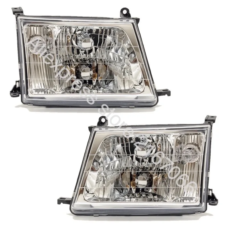 

Headlights Pair for Toyota Land Cruiser 100 2000 2001 2002 2003 2004 2005 Headlamps Left + Right Side - Manual Leveling