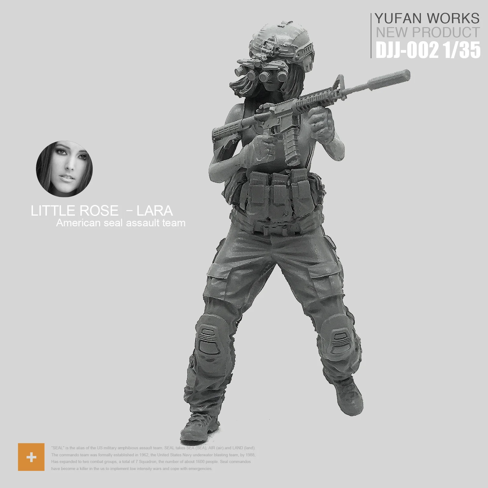 Модель Yufan 1/35 фигурка из смолы Женский солдат печать командировка роза серия Laura