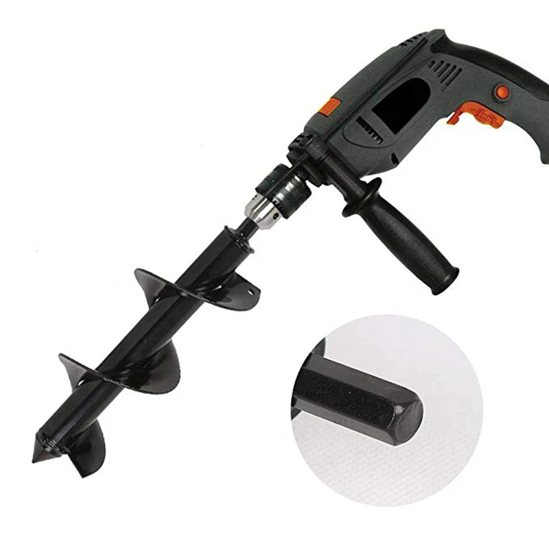 REIZ 9 inch Garden Auger Drill Bit Spiral Gardening Bedding Planting Hole Digger Tool Planting Irrigation for Electric Hammer 3