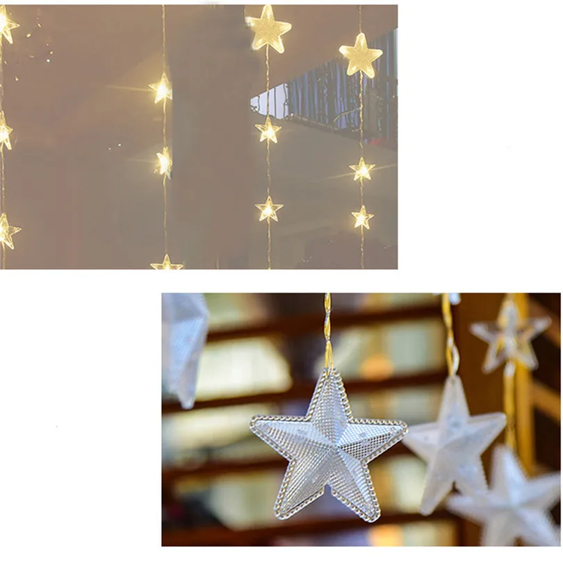 Christmas Garland Lights Fairy Lights 40 Stars Light String Window Christmas String Lights Plug Luces De Navidad 35NE79