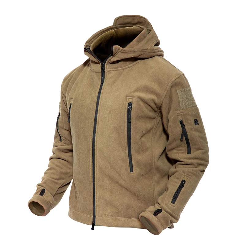 Зимняя ветрозащитная мягкая теплая флисовая куртка с капюшоном для мужчин, для походов, военных тренировок, рыбалки, скалолазания, верховой езды, тактическое пальто