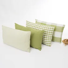 

Simple Geometric Cushion Cover Stripe Plaid Pillow Case White Green Rectangle Throw Pillow Cover Home Sofa Decoration 30*50cm