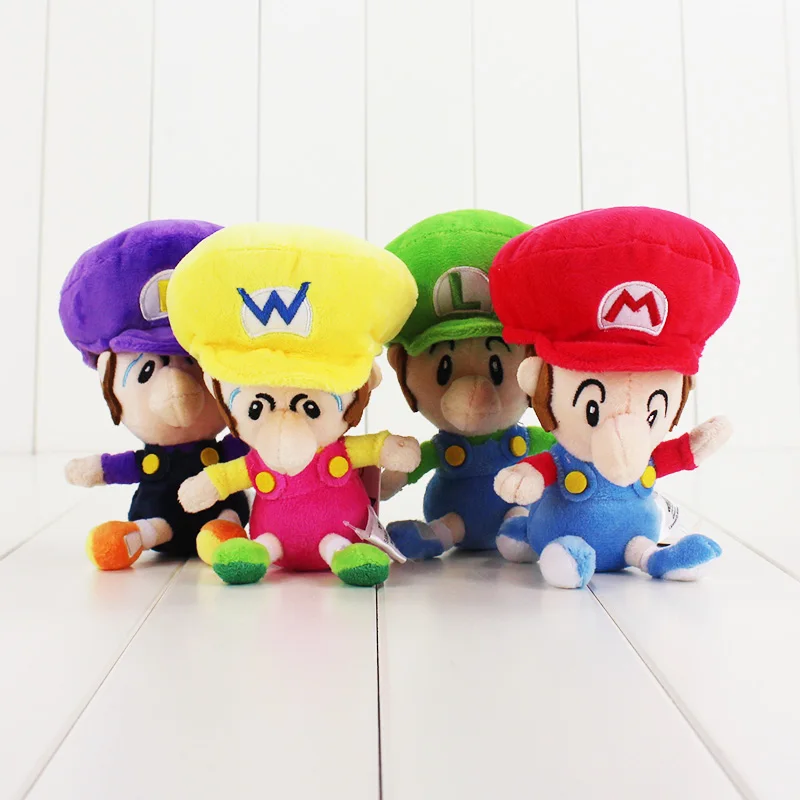

15cm 4 styles cute Super Mario Bros Luigi Mario kawaii Plush Dolls Toy Classic Game Figure doll toy for collection great gifts