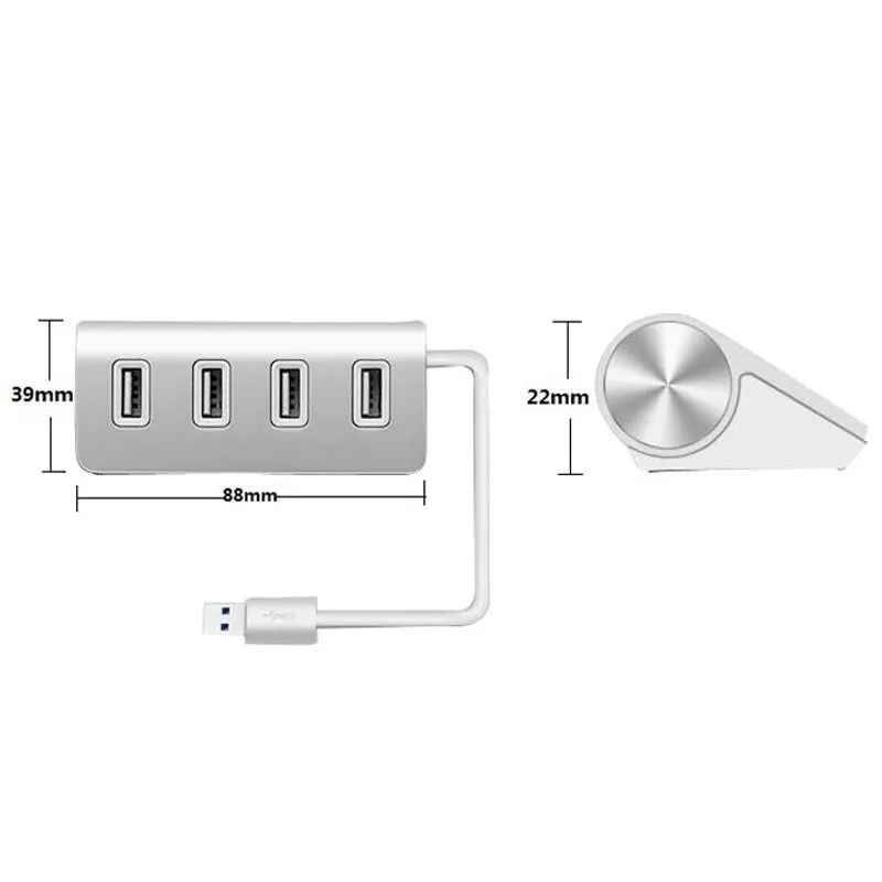 EASYA Micro USB Hub 2,0 высокоскоростной адаптер многопортовый usb-адаптер портативные концентраторы USB 4 порта серебро для ноутбука ПК использование компьютера