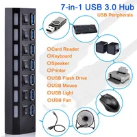 מחשב נייד USB 3.0 HUB 4 Port USB USB HUB מפצל חשמל מתאם עם כוח הפרט מפסקים למכשירי USB HUB אביזרים מחשב נייד 3.0 (5)