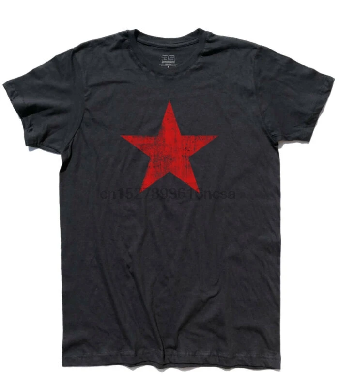 

T-shirt uomo STELLA ROSSA antichizzata RIVOLUZIONE red star vintage