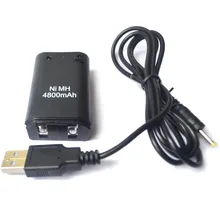 1x4800 mAh аккумулятор+ usb-кабель для зарядного устройства для Xbox 360 беспроводные игровые контроллеры геймпады 360 Bateria аккумуляторная батарея
