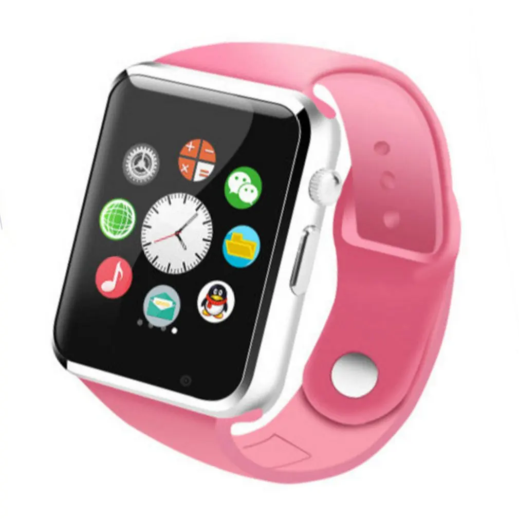 A1 Wristwatch Bluetooth Smart Watch Band Sport Pedometer With Camera Smartwatch For Android Smartphone Russia T15 good than DZ09 - Цвет: pink