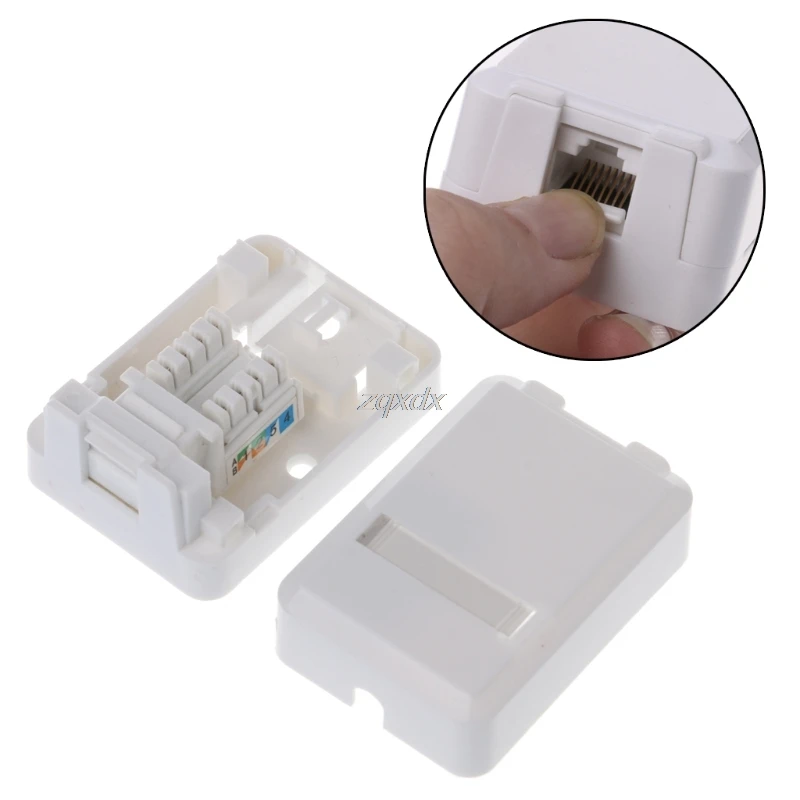 

RJ Box with Cat6 Module Desktop Box Single-port Panel for RJ45 RJ11 AMP-mount Z09 Drop ship