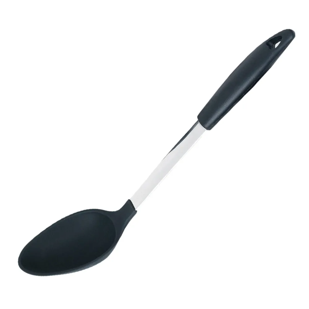 Stainless Steel Silicone Kitchen Utensil Heat Resistant Cooking Tool Spoon
