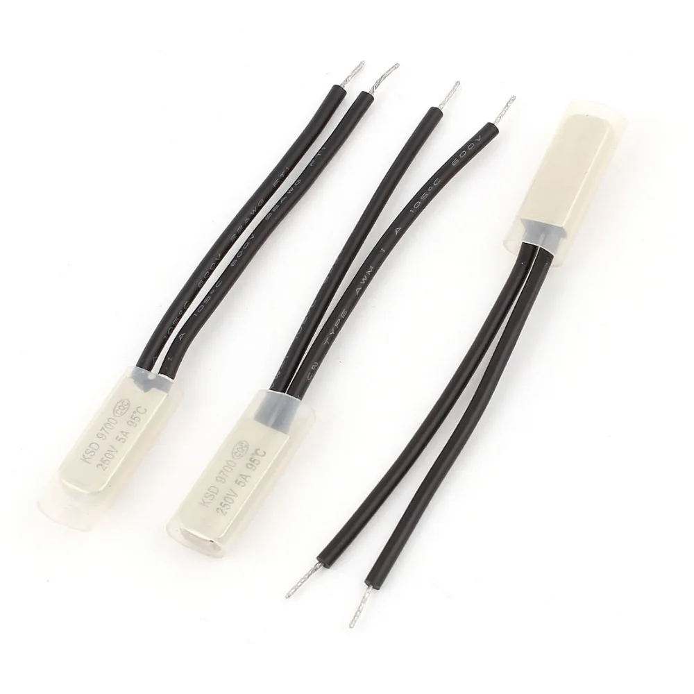 3pcs 250V 5A 95 Celsius Bimetal Temperature Switch KSD9700 Thermal