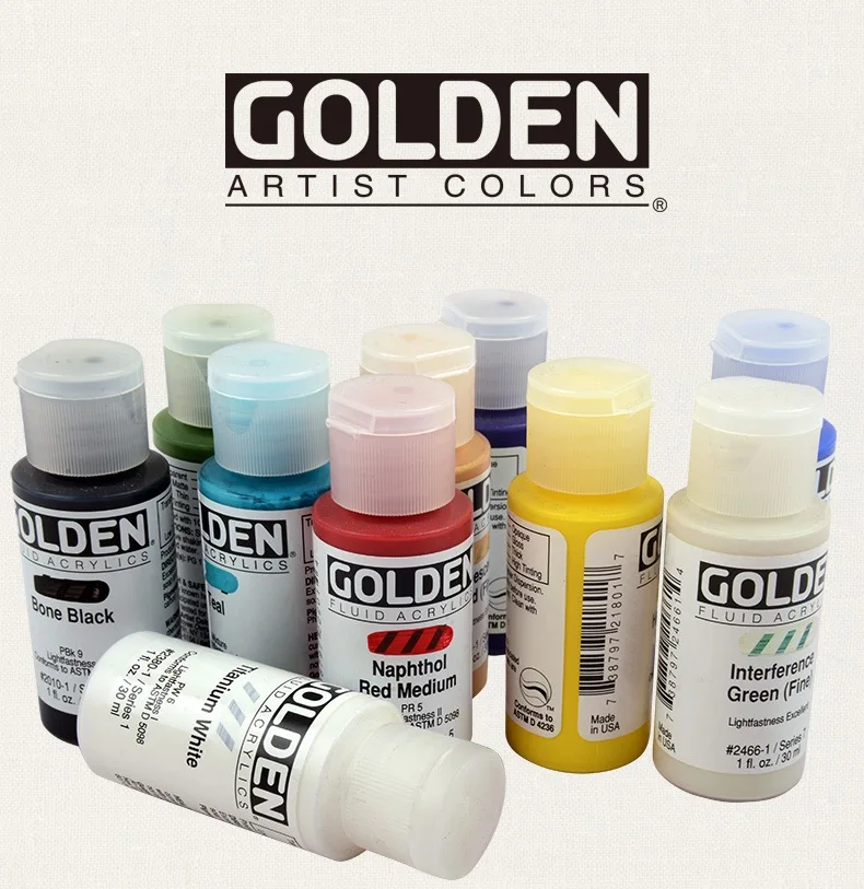 Golden High Flow Acrylic Ink / Liquid Fluid Paint 10 X 30ml Drawing  Basic/transparent Colours Set Creative Artist - Paint By Number Paint  Refills - AliExpress
